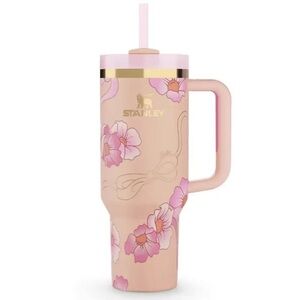 Stanley Pink Floral Tumbler with Straw